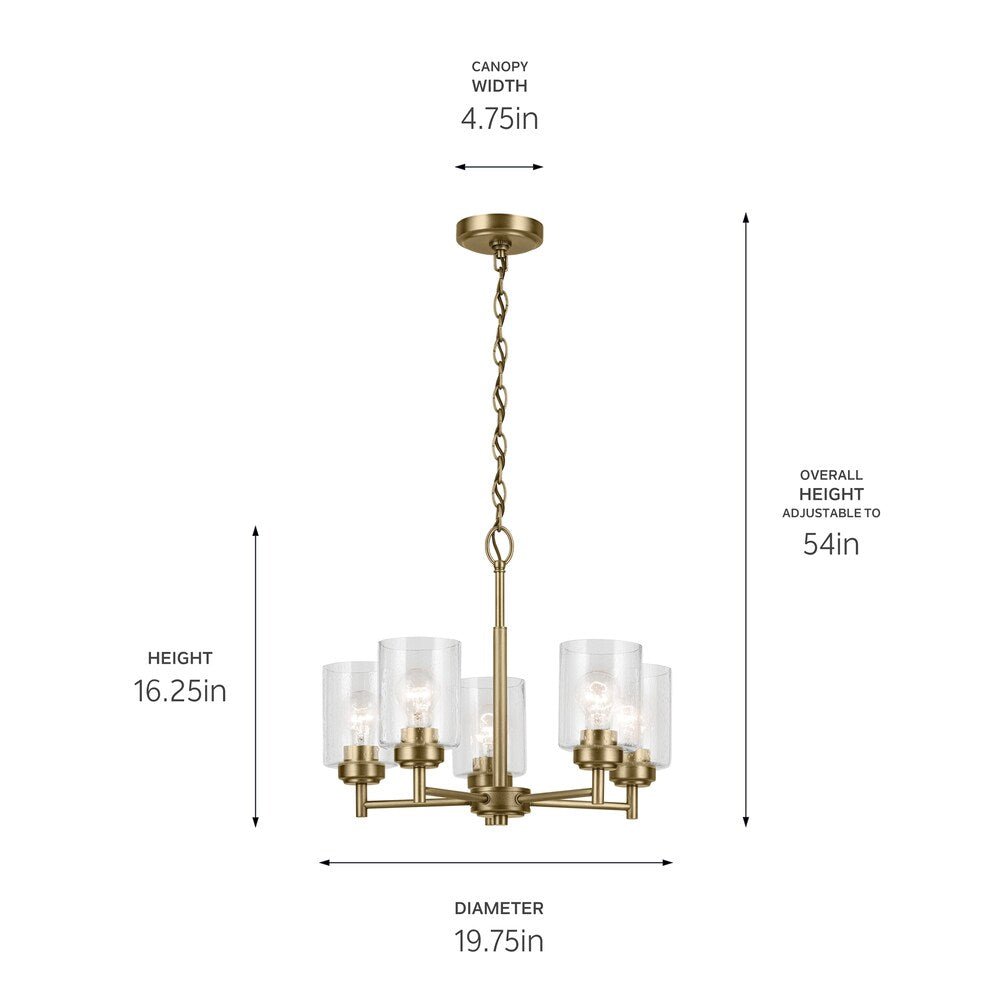 Kichler Winslow 5-Light Gold Industrial Chandelier