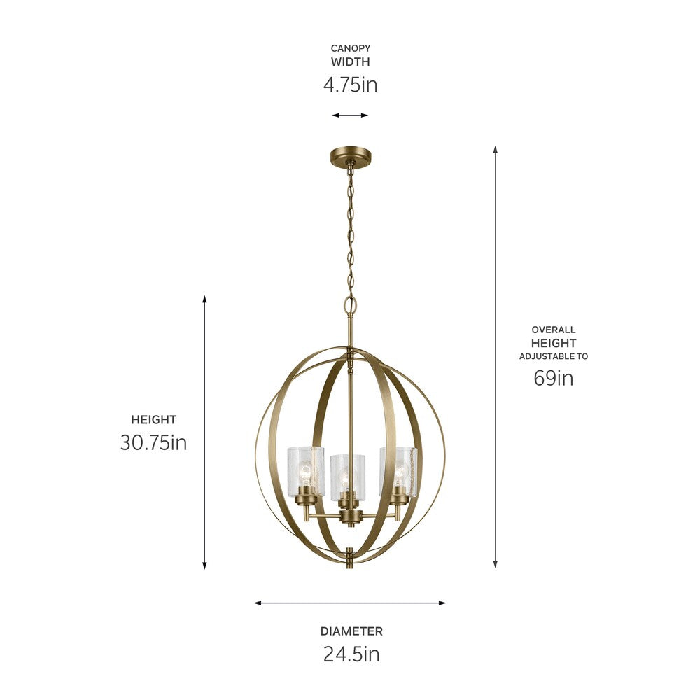 Kichler Winslow 3-Light Gold Industrial Chandelier