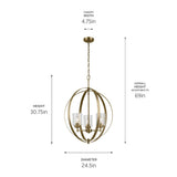 Kichler Winslow 3-Light Gold Industrial Chandelier