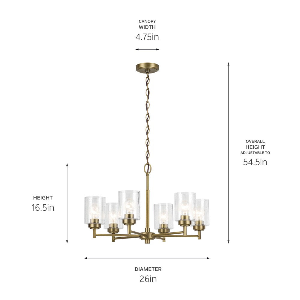 Kichler Winslow 6-Light Gold Industrial Chandelier