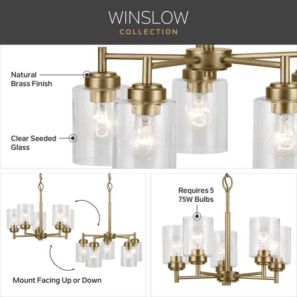 Kichler Winslow 5-Light Gold Industrial Chandelier