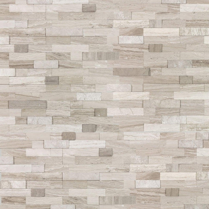Peel&Stick Mosaics Rustic Dune Beige 12-in x 12-in Multi-finish Natural stone Marble Linear Peel and stick Mosaic Wall Tile product image