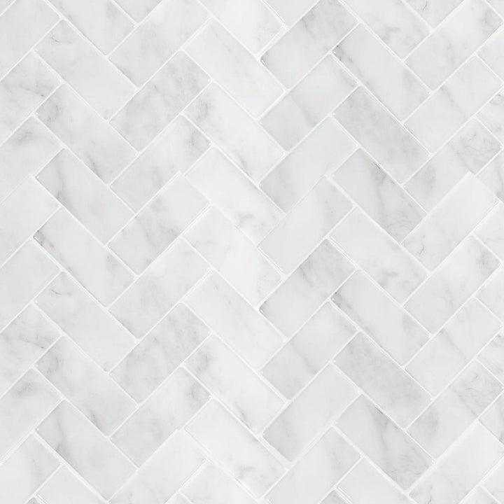 Peel&Stick Mosaics Herringbone haze gray and white 10-in x 10-in Glossy Composite Marble look Herringbone Peel and stick Mosaic Wall Tile product image