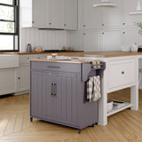 Jarenie Gray Mdf Base with Mdf Wood Top Rolling Kitchen Island (18-in x 35.1-in x 33.9-in)