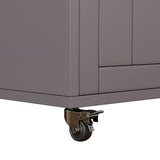 Jarenie Gray Mdf Base with Mdf Wood Top Rolling Kitchen Island (18-in x 35.1-in x 33.9-in)