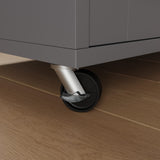 Jarenie Gray Mdf Base with Mdf Wood Top Rolling Kitchen Island (15.8-in x 26-in x 35.2-in)