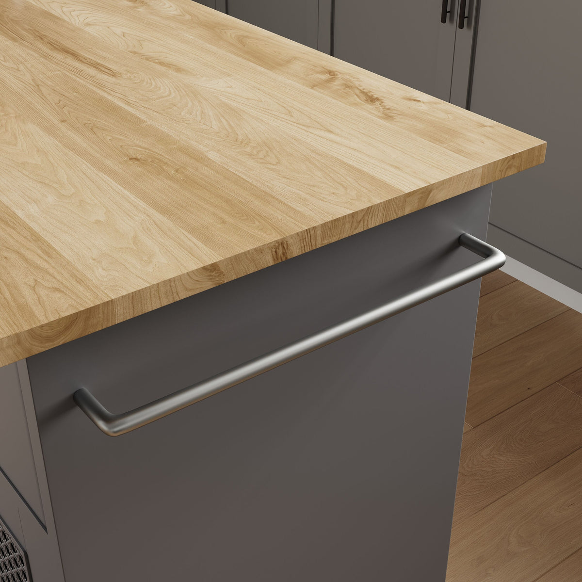 Jarenie Gray Mdf Base with Mdf Wood Top Rolling Kitchen Island (15.8-in x 26-in x 35.2-in)