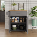 Jarenie Gray Mdf Base with Mdf Wood Top Rolling Kitchen Island (15.8-in x 26-in x 35.2-in)