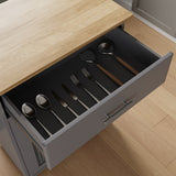 Jarenie Gray Mdf Base with Mdf Wood Top Rolling Kitchen Island (15.8-in x 26-in x 35.2-in)