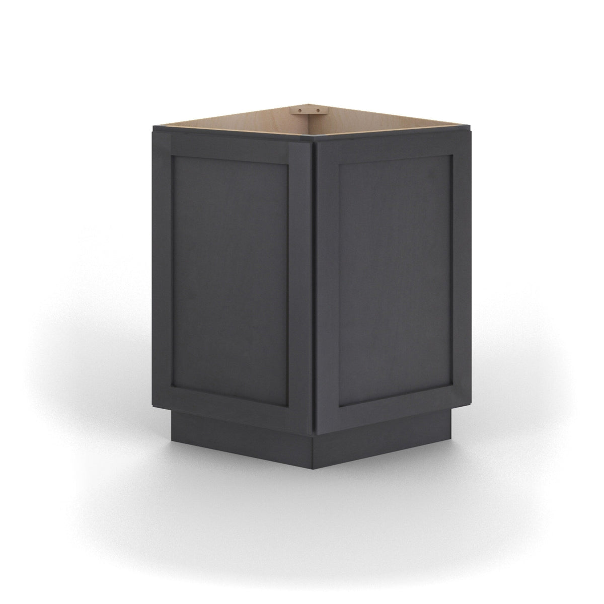 Valleywood Cabinetry 24-in W x 34.5-in H x 24-in D Ideal Gray Birch Diagonal Corner Base Ready To Assemble Plywood Cabinet (Flat Panel Shaker Style)