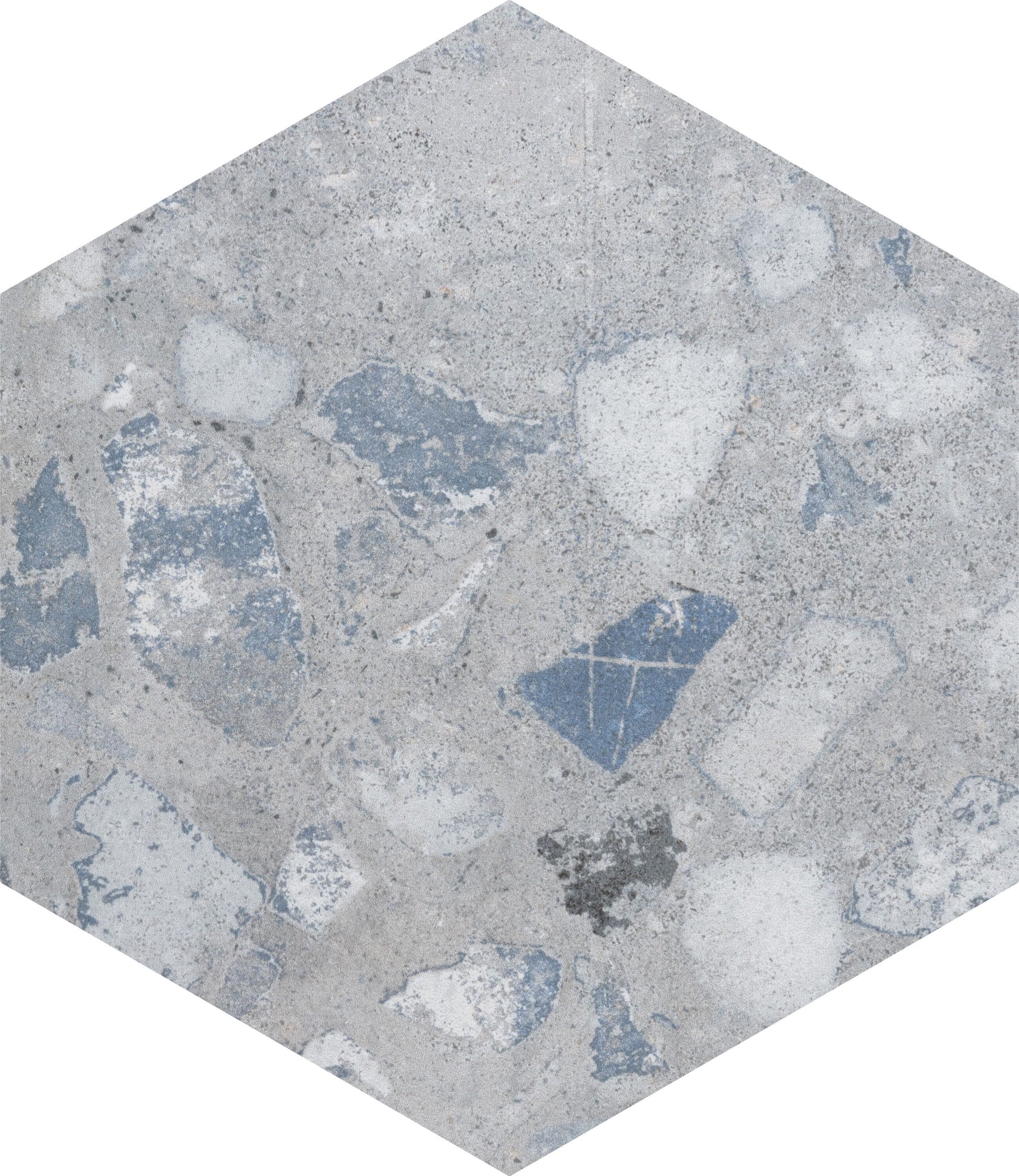 Affinity Tile Recycle Hex River Blue 9-in x 10-in Multi-finish Porcelain Hexagon Floor and Wall Tile product image