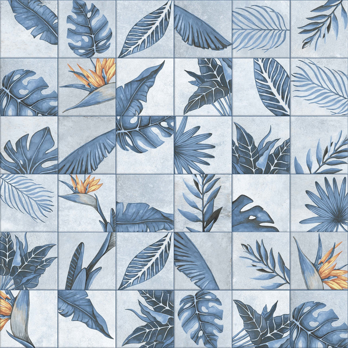 Affinity Tile Nusa Botanic Sapphire 10-in x 10-in Multi-finish Porcelain Floor and Wall Tile product image