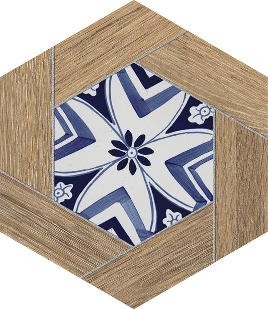 Affinity Tile Gador Hex Brown 9-in x 11-in Matte Porcelain Wood look Hexagon Floor and Wall Tile product image