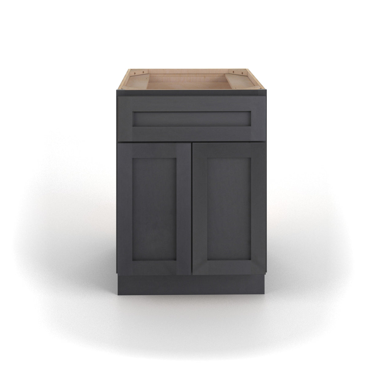 Valleywood Cabinetry 24-in W x 34.5-in H x 24-in D Ideal Gray Birch 1-Drawer Base Ready To Assemble Plywood Cabinet (Flat Panel Shaker Style)