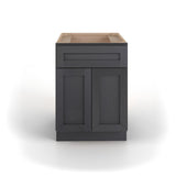 Valleywood Cabinetry 24-in W x 34.5-in H x 24-in D Ideal Gray Birch 1-Drawer Base Ready To Assemble Plywood Cabinet (Flat Panel Shaker Style)