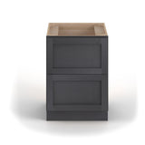 Valleywood Cabinetry 24-in W x 34.5-in H x 24-in D Ideal Gray Birch 2-Drawer Base Ready To Assemble Plywood Cabinet (Flat Panel Style)