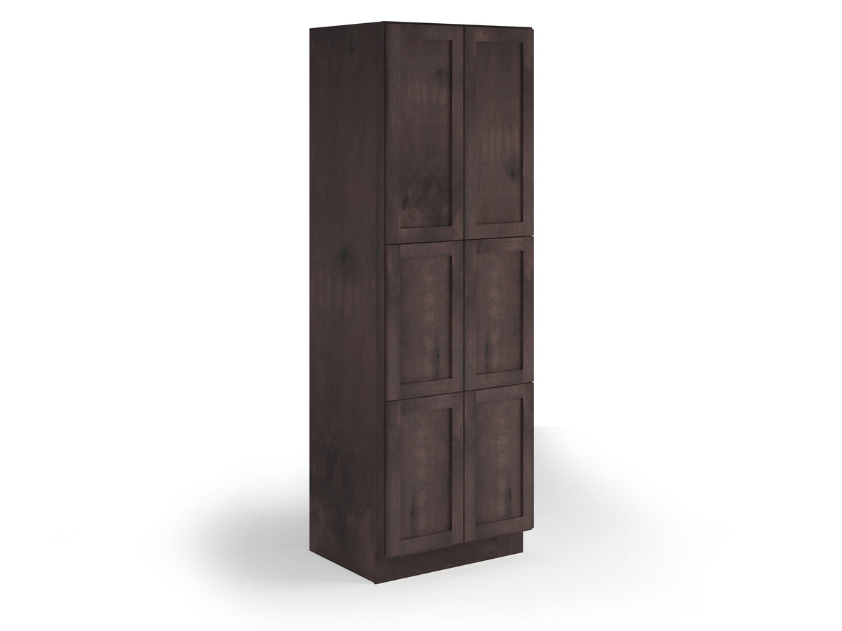 Valleywood Cabinetry 30-in W x 84-in H x 24-in D Rustic Hickory Pantry Ready To Assemble Plywood Cabinet (Flat Panel Shaker Door Style)