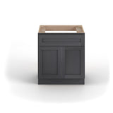 Valleywood Cabinetry 33-in W x 34.5-in H x 24-in D Ideal Gray Birch Sink Base Ready To Assemble Plywood Cabinet (Flat Panel Shaker Style)