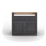 Valleywood Cabinetry 36-in W x 34.5-in H x 24-in D Ideal Gray Birch Apron Front Sink Base Ready To Assemble Plywood Cabinet (Flat Panel Shaker Style)