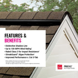 Owens Corning ProEdge Hip & Ridge Roof Shingles, Estate Gray, 33 Linear Ft per Bundle