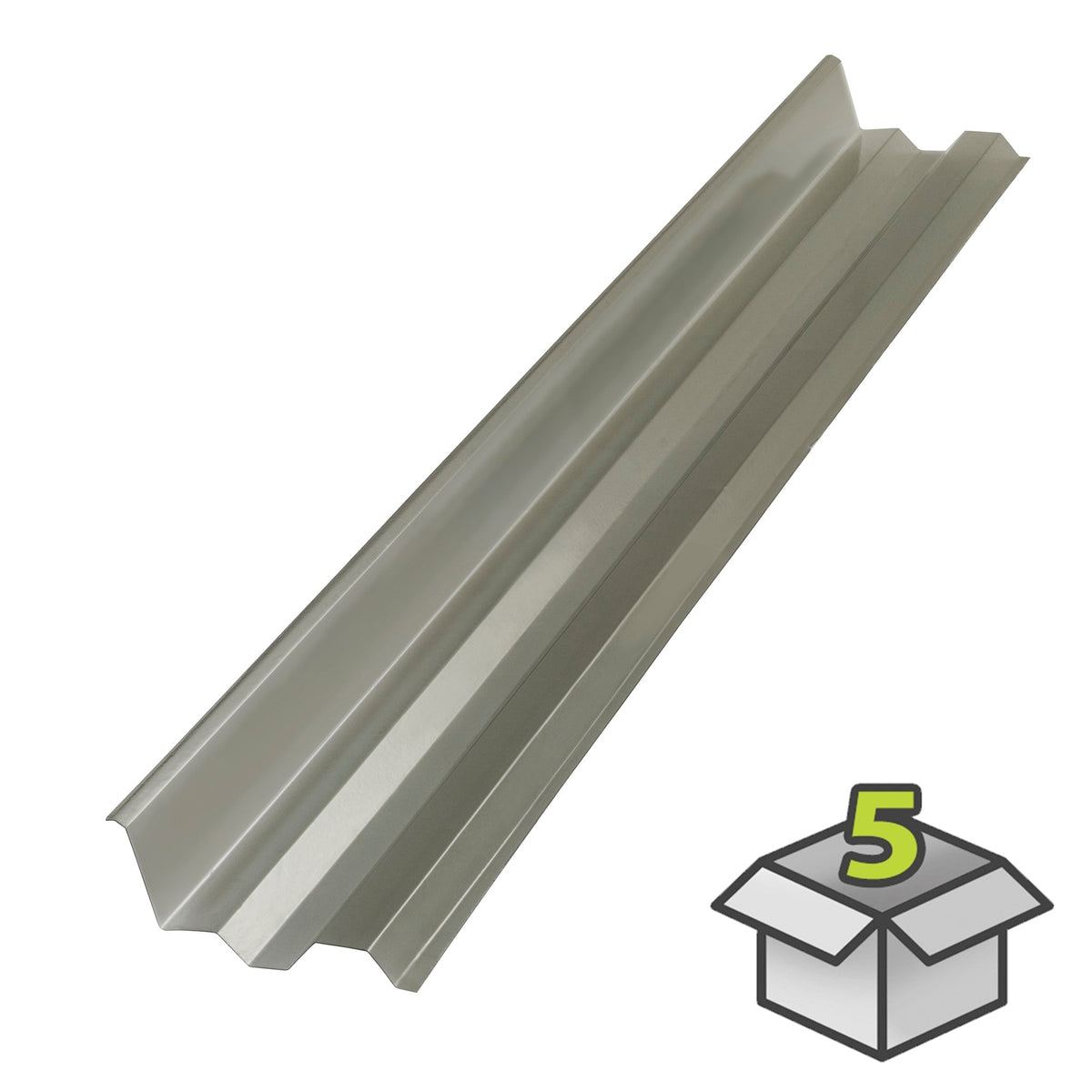 SUNTUF 5-Pack 7-in x 50-in Polycarbonate Roof Panel Ridge Caps, Solar Grey