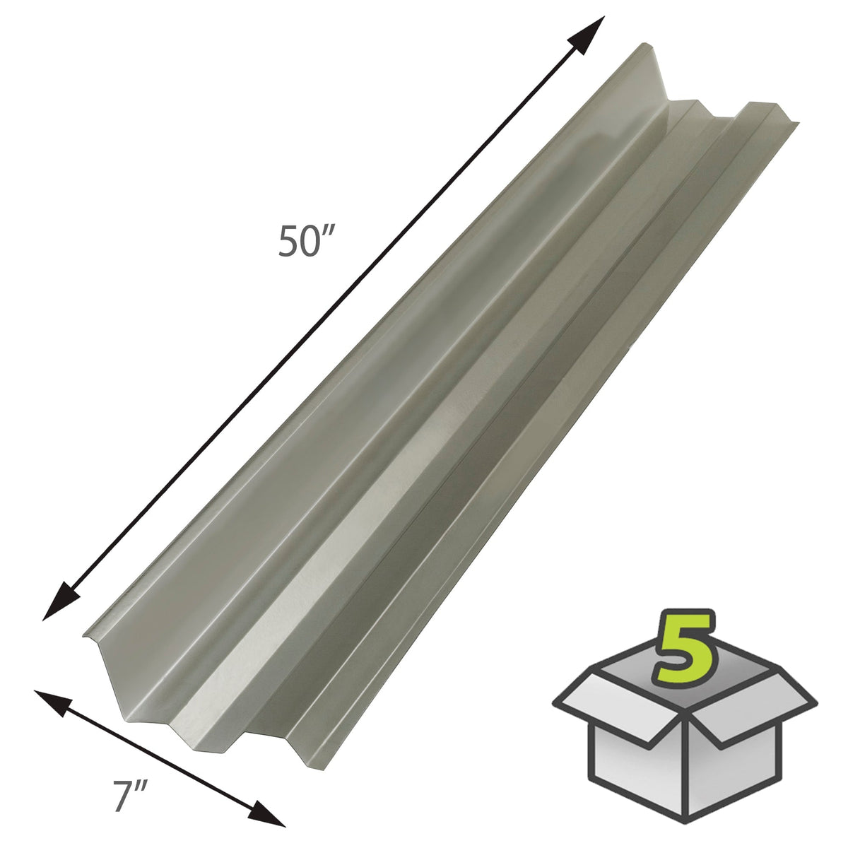 SUNTUF 5-Pack 12-in x 50-in Polycarbonate Roof Panel Ridge Caps, Solar Grey