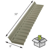 SUNTUF 5-Pack 8-in x 50-in Polycarbonate Roof Panel Ridge Caps, Solar Grey