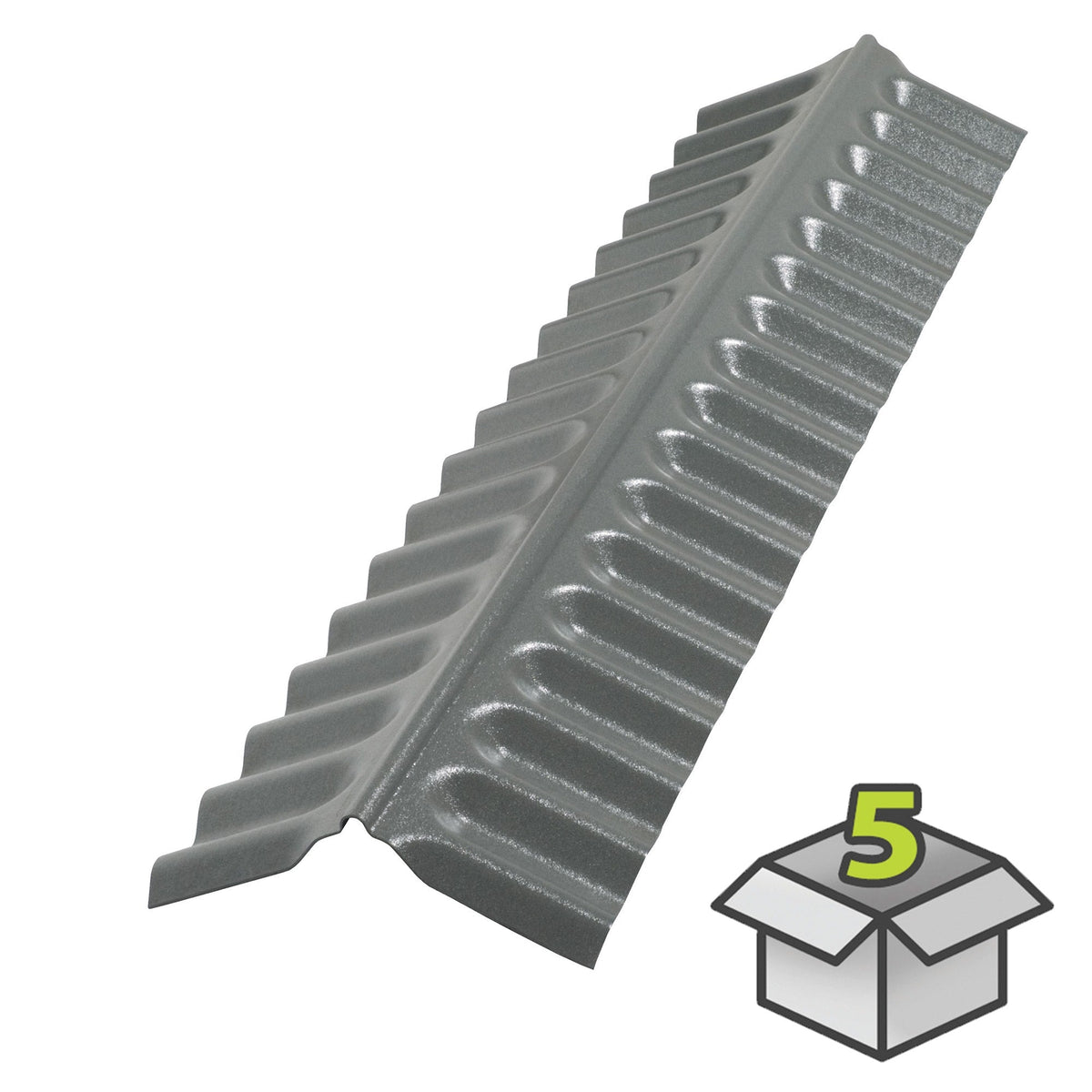 SUNTOP 5-Pack Polycarbonate Roof Panel Ridge Caps, Castle Grey, 5.9-in W x 50-in L
