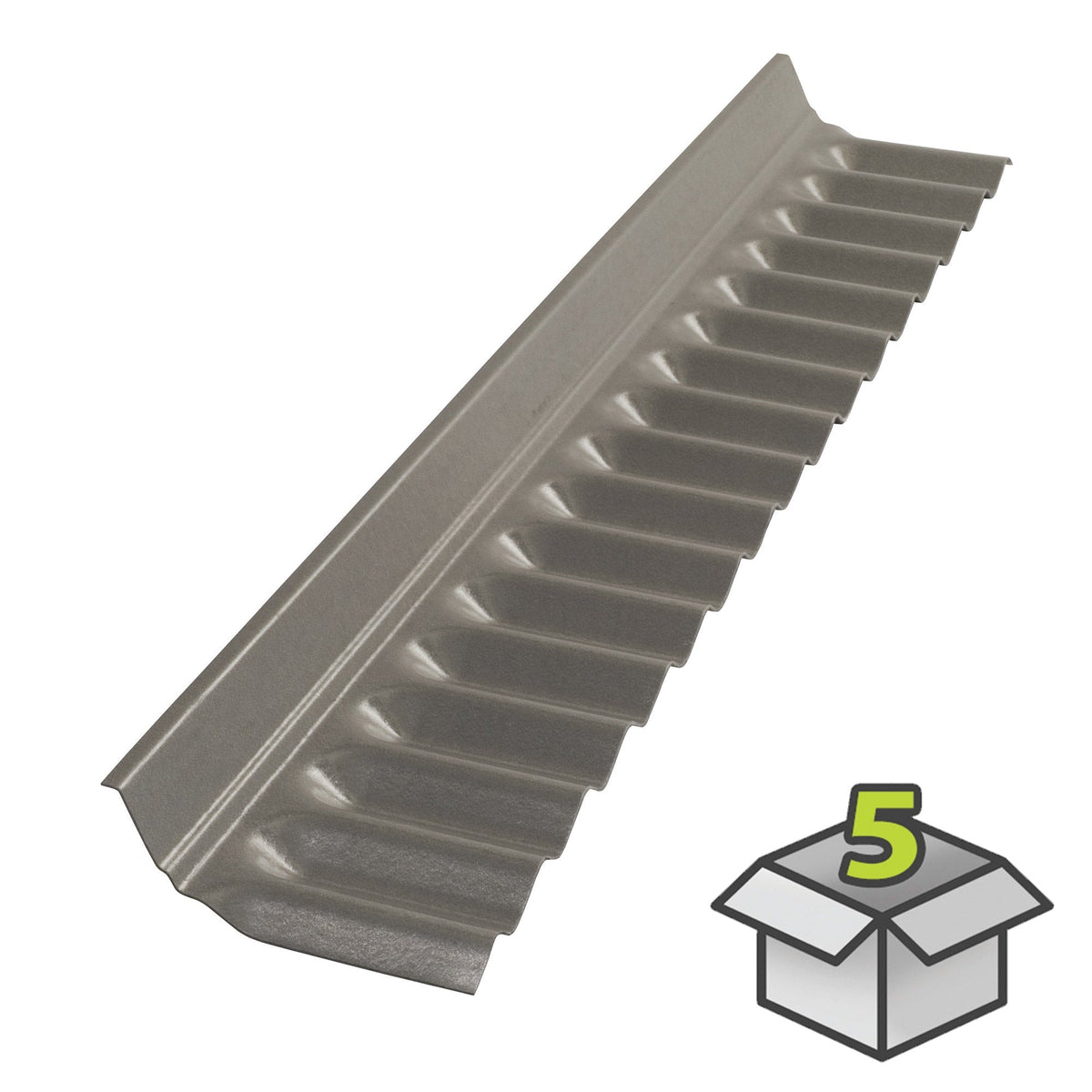 SUNTUF 5-Pack 8-in x 50-in Polycarbonate Roof Panel Ridge Caps, Solar Grey