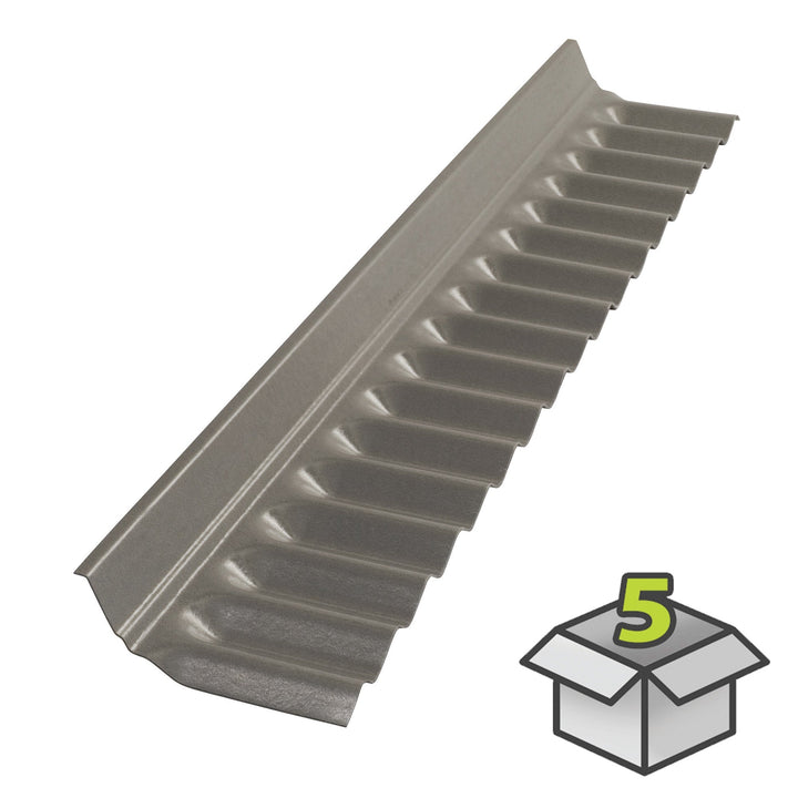 SUNTUF 5-Pack 8-in x 50-in Polycarbonate Roof Panel Ridge Caps, Solar Grey