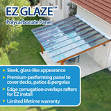 EZ GLAZE 2.24-ft x 8-ft Corrugated Bronze Polycarbonate Roof Panel, 5-Pack