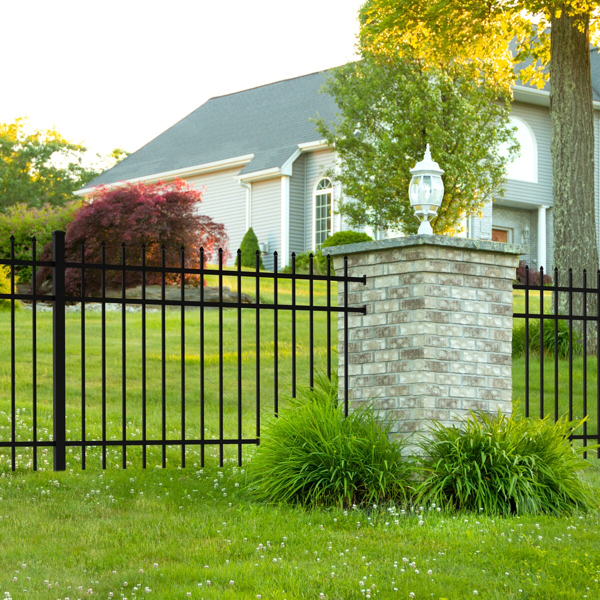 Ironcraft 2-in W Black Powder Coat Aluminum Flat-top Yard Corner Fence Post