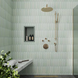 Apollo Tile Piquet Tea Green 2-in x 10-in Matte Ceramic Stone Look Floor and Wall Tile (5.38-sq. ft/ Carton)