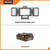 18-Volt Cordless Hybrid Folding Panel Light with 1.5 Ah Lithium-Ion Battery - Super Arbor