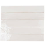 Apollo Tile Silken Ivory White 3-in x 16-in Glossy Ceramic Brick Look Floor and Wall Tile (10.76-sq. ft/ Carton)