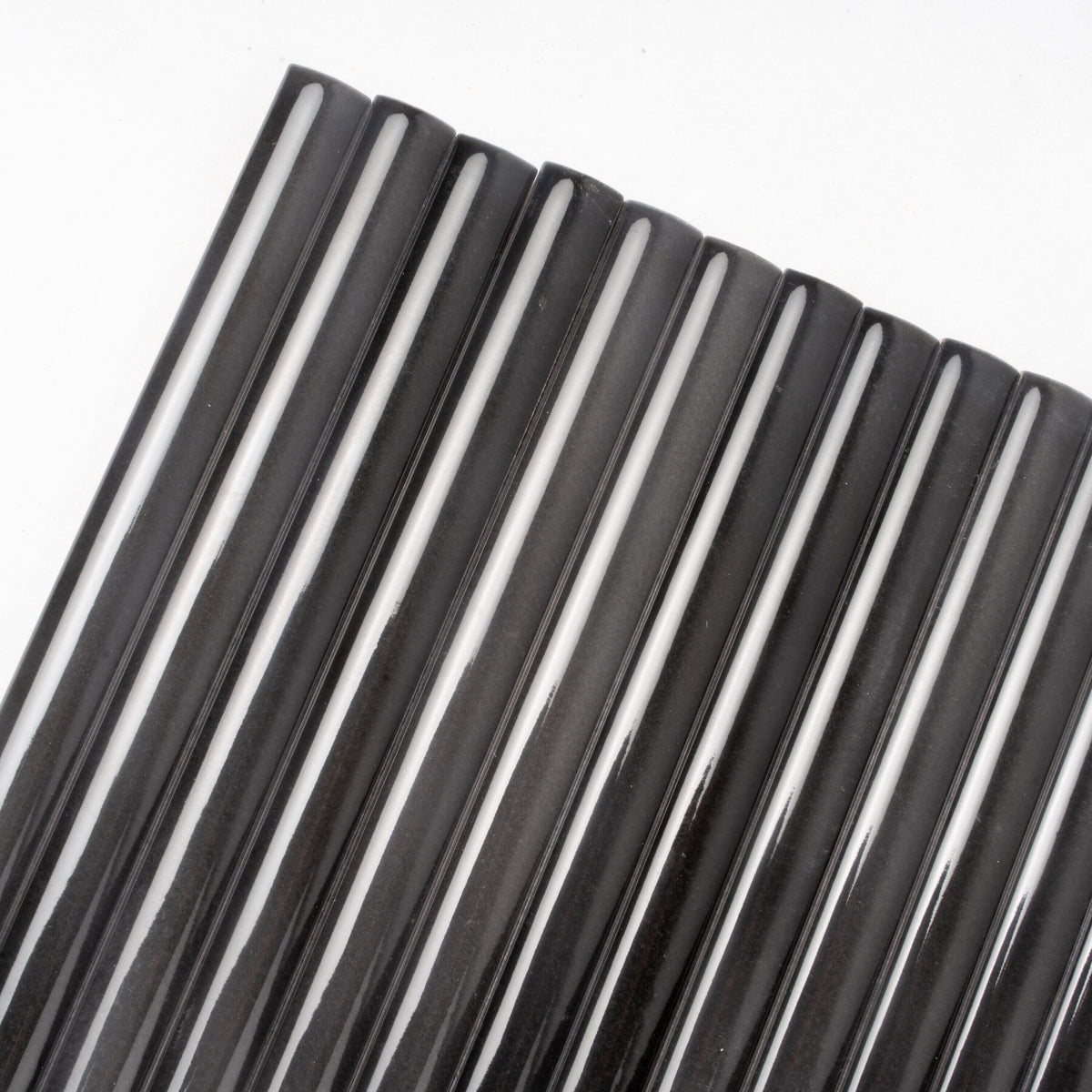 Apollo Tile Silken 10-Pack Black 1-in x 8-in Ceramic Pencil Tile (0.3-sq. ft/ Carton)