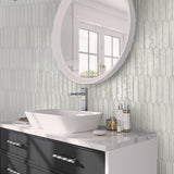 Apollo Tile Festa Pearl White 2-in x 10-in Glossy Ceramic Stone Look Floor and Wall Tile (2.37-sq. ft/ Carton)