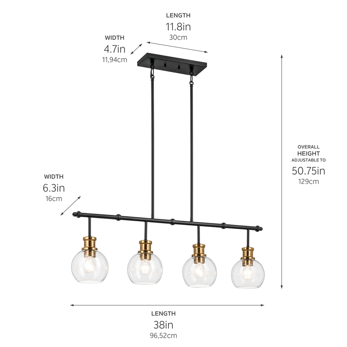 Kichler Clove 4-Light Black Vintage Chandelier
