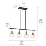 Kichler Clove 4-Light Black Vintage Chandelier