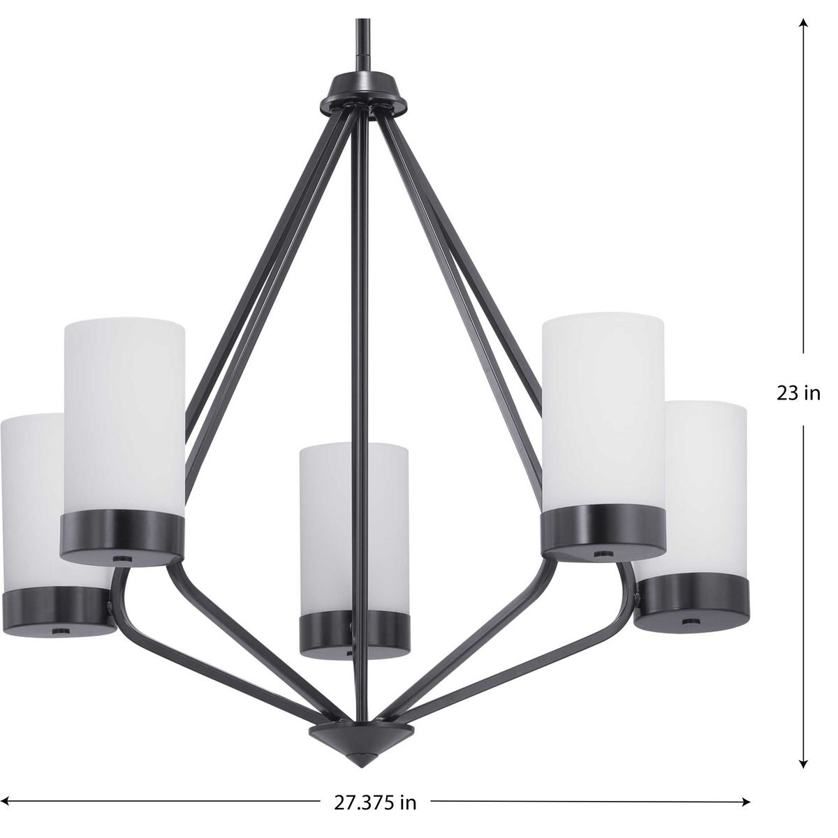 Progress Lighting Elevate 5-Light Matte Black Modern/Contemporary Chandelier
