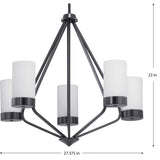 Progress Lighting Elevate 5-Light Matte Black Modern/Contemporary Chandelier