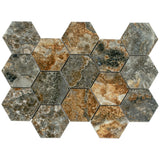 Apollo Tile Splendor Brown 12-in x 12-in Polished Porcelain Hexagon Patterned Floor and Wall Tile (7.09-sq. ft/ Carton)