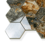 Apollo Tile Splendor Brown 12-in x 12-in Polished Porcelain Hexagon Patterned Floor and Wall Tile (7.09-sq. ft/ Carton)