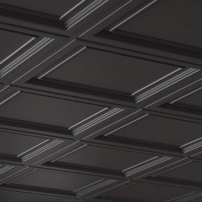 Armstrong Ceilings 2-ft x 2-ft Easy Elegance Black PVC Drop Ceiling Tile (1-Pack, 4-sq ft / Case)