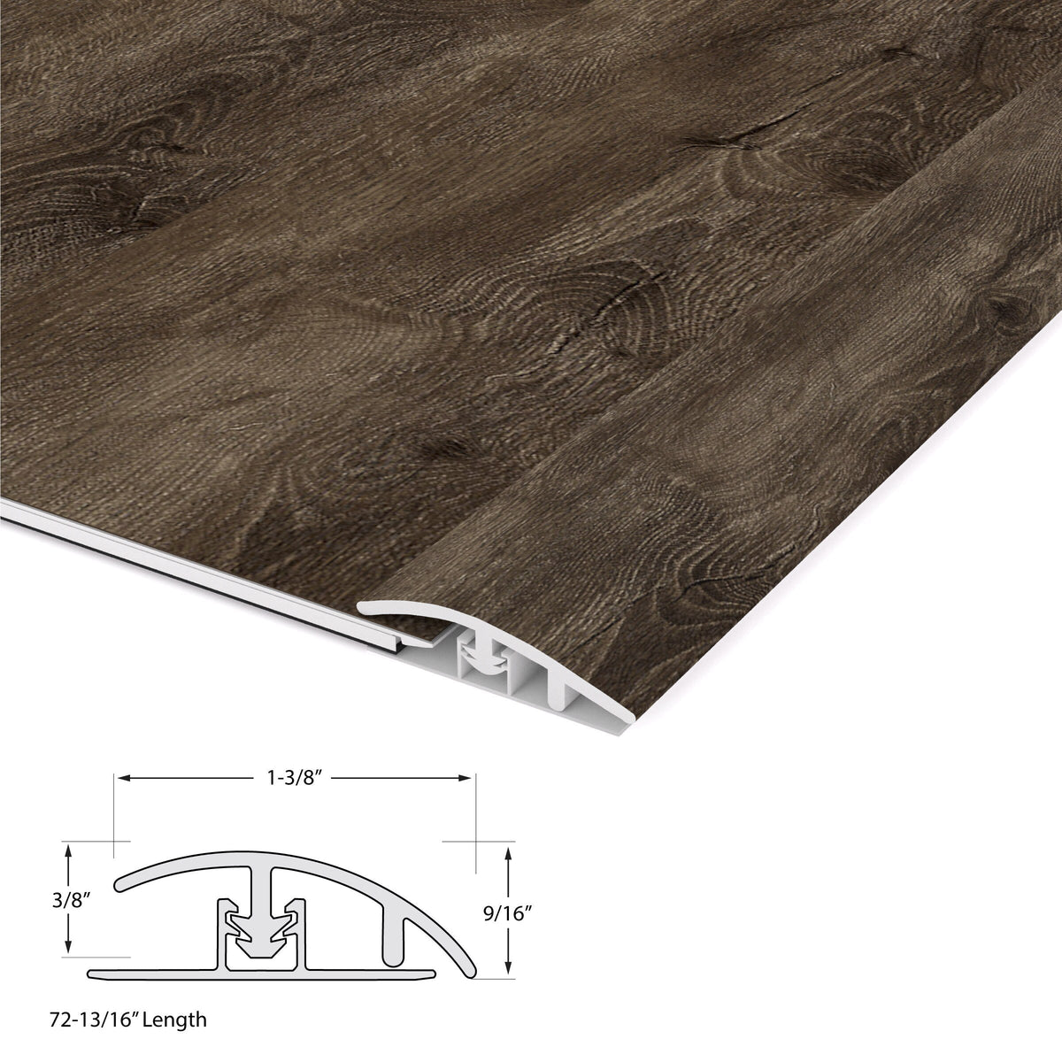 CALI 1.31-in x 72.83-in Offshore Oak Vinyl Floor Reducer