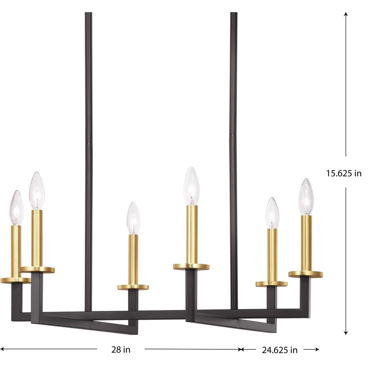 Progress Lighting Blakely 6-Light Black Modern/Contemporary Chandelier