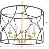 Progress Lighting Landree 5-Light Matte Black Traditional Chandelier