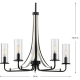 Progress Lighting Riley 5-Light Matte Black Traditional Chandelier