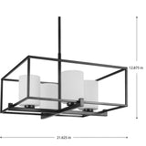 Progress Lighting Chadwick 4-Light Matte Black Modern/Contemporary Chandelier