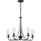 Progress Lighting Riley 5-Light Matte Black Traditional Chandelier
